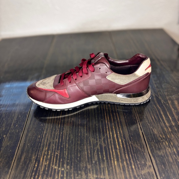 Louis Vuitton Burgundy Suede Run Away Sneakers Size 12 - Picture 6 of 12